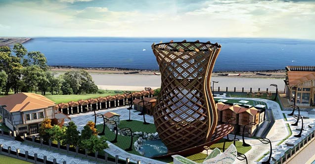 Rize'de maliyeti 47 Milyon TL'ye ulaşan Çay Bardağı Çarşısı