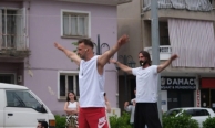 Meydanda spor ve müzik coşkusu