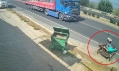 Manisa'da ölümün teğet geçtiği o anlar kameraya yansıdı