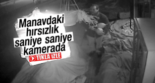 MANAVDAKİ HIRSIZLIK ANI GÜVENLİK KAMERASINDA