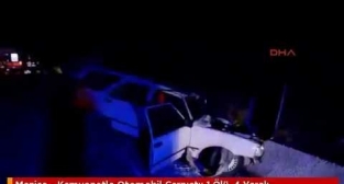 Kamyonetle otomobil çarpıştı: 1 ölü, 4 yaralı