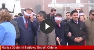 Gözlerini bağlayıp engelli oldular
