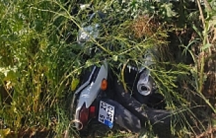 Turgutlu'da devrilen motosikletin sürücüsü ağır yaralandı