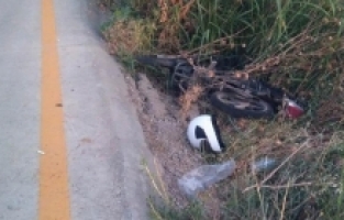 Domuza çarpan motosiklet sürücüsü ölümden döndü