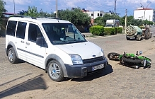 Otomobil ile Motosiklet Çarpıştı: 2 Yaralı