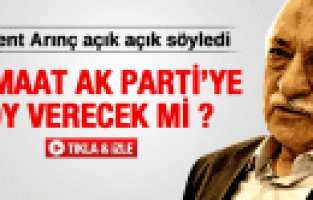 BÜLENT ARINÇ'TAN CEMAAT AÇIKLAMASI