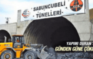 İnşaası duran Sabuncubeli Tüneli günden güne çöküyor