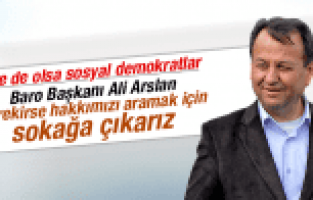 MANİSA BARO BAŞKANI ALİ ARSLAN HAKKIMIZI ARAMAK İÇİN GEREKİRSE SOKAĞA ÇIKARIZ