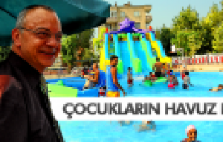 MANİSA'DA ÇOCUKLARIN HAVUZ KEYFİ
