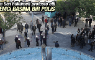 MANİSA'DA EYLEM YAPAN EĞİTİM SEN'E EYLEMCİ BAŞINA BİR POLİS DÜŞTÜ