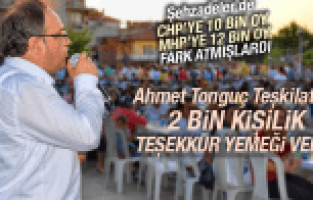 ŞEHZADELER'DE BÜYÜK BAŞARI SAĞLAYAN AK PARTİ TEŞKİLATINA AHMET TONGUÇ'TAN TEŞEKKÜR YEMEĞİ